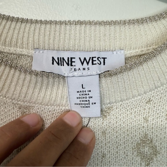 Nine West Cream Patterned Women's Sweater - Picture 5 of 6